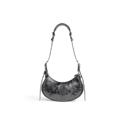Borsa A Tracolla Le Cagole Xs Metallizzata da Donna in Grigio Scuro