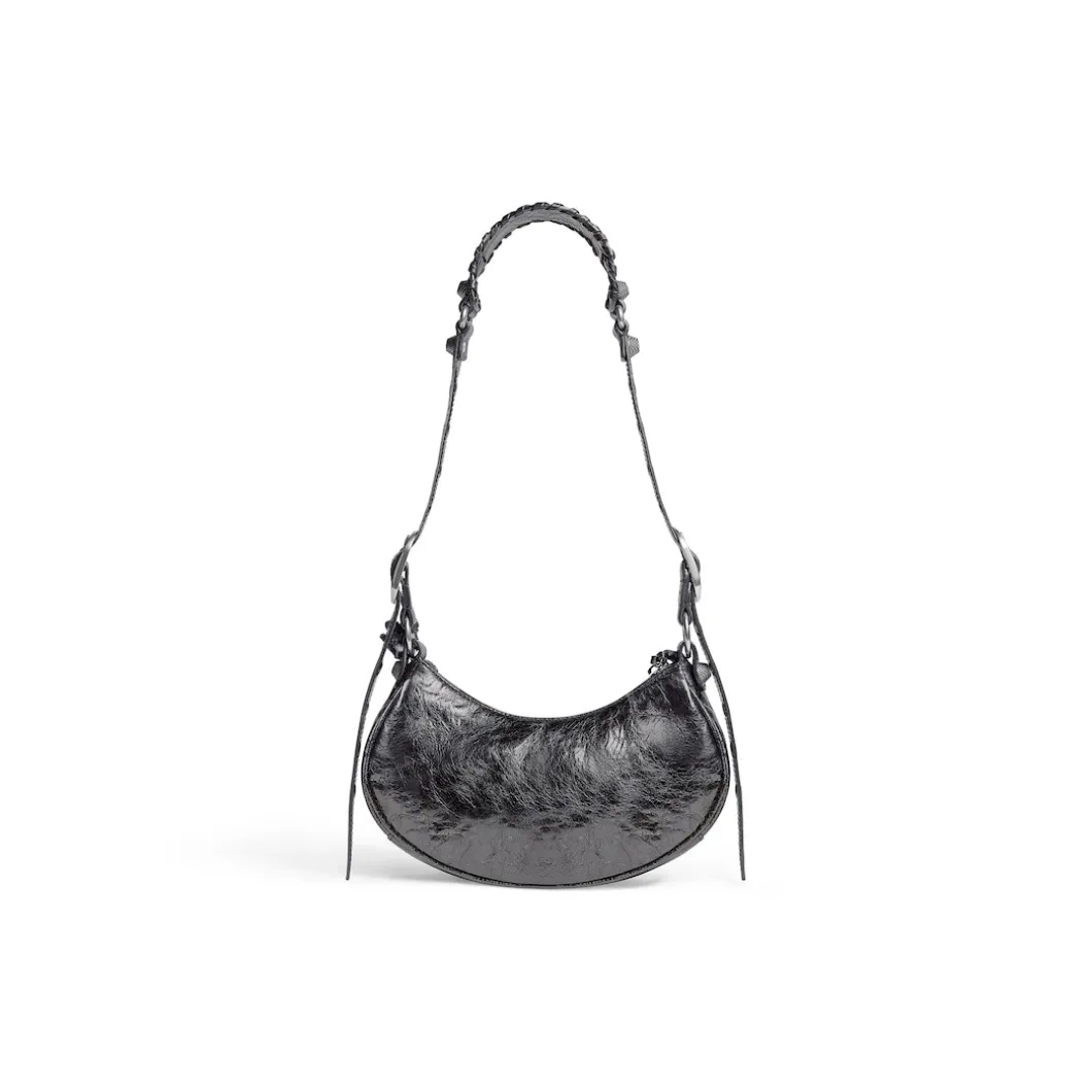 Borsa A Tracolla Le Cagole Xs Metallizzata da Donna in Grigio Scuro