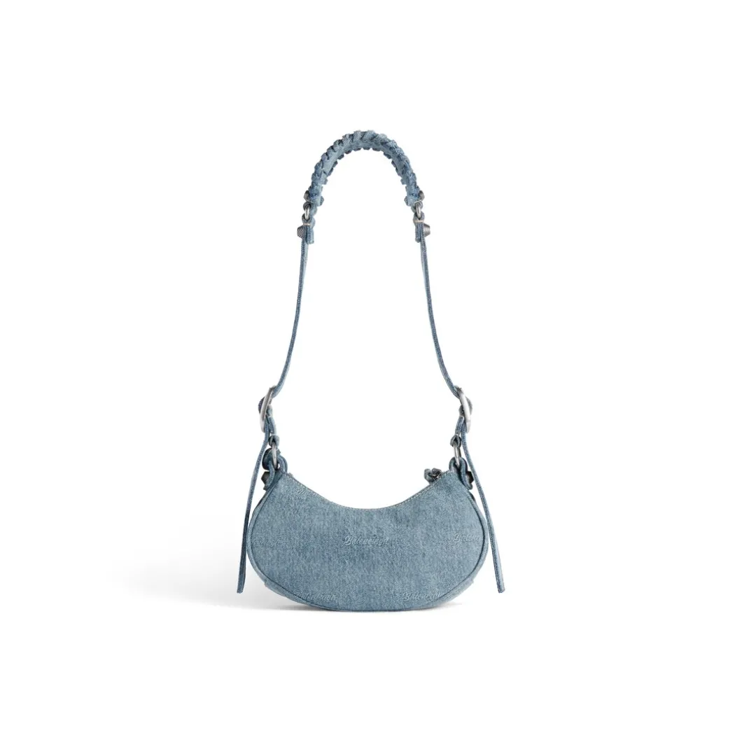Borsa A Tracolla Le Cagole Xs In Denim Girly Allover da Donna in Azzurro
