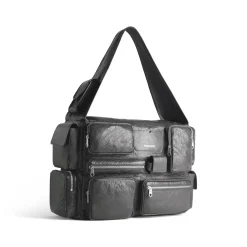 Borsa A Tracolla Superbusy Grande da Uomo in Grigio Scuro