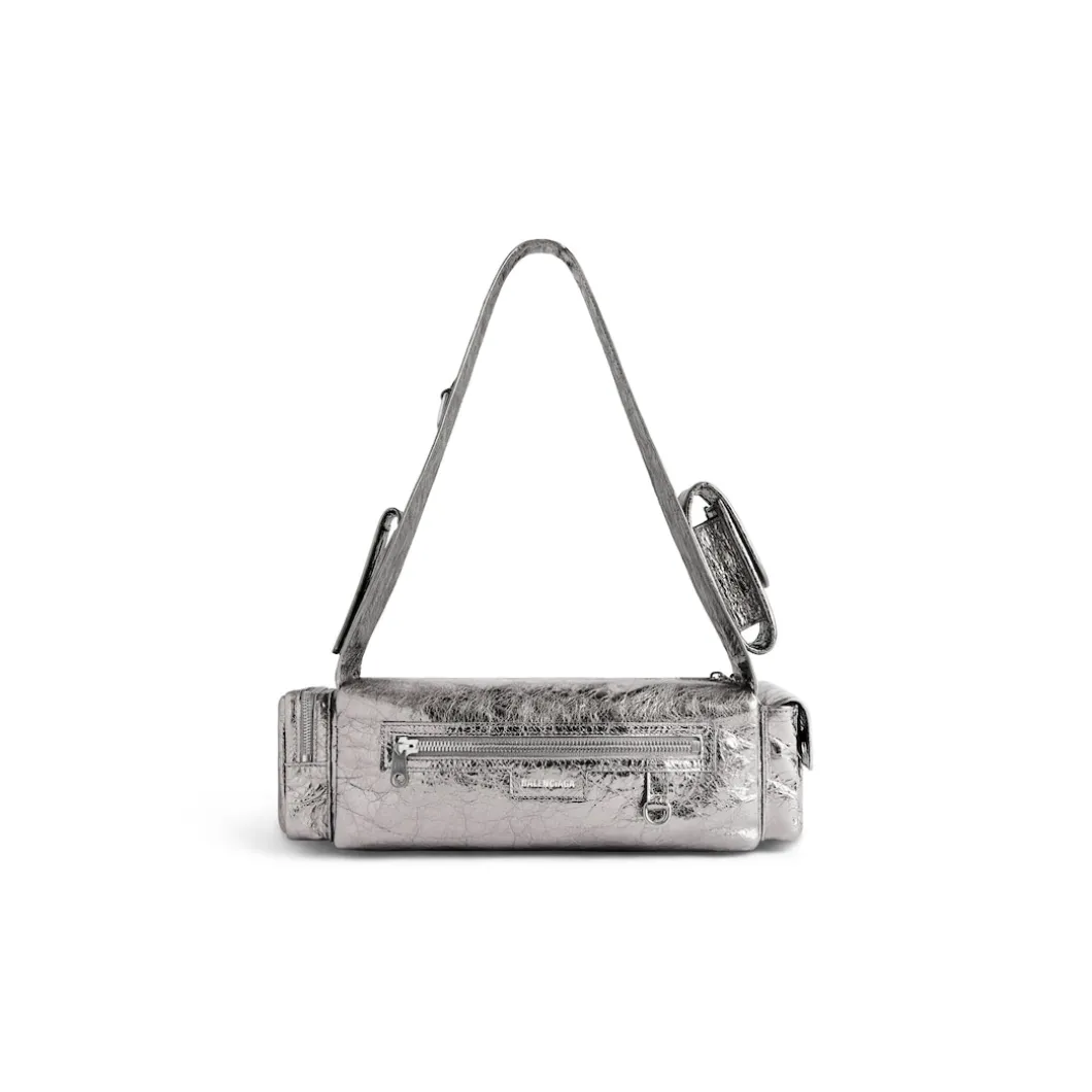 Borsa A Tracolla Superbusy Xs Metallizzata da Donna in Argento