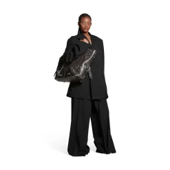 Borsa Carry All Le Cagole Grande Metallizzata da Donna in Grigio