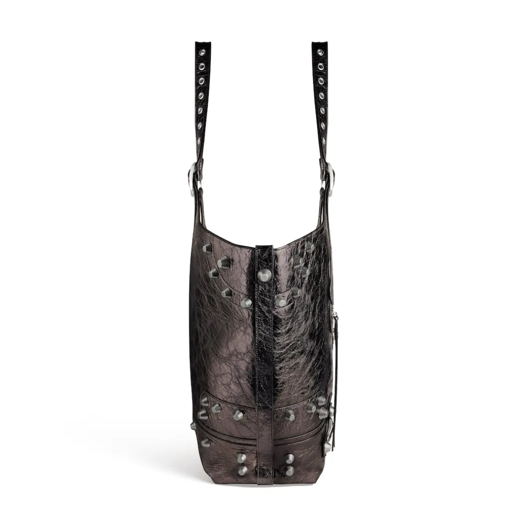 Borsa Carry All Le Cagole Grande Metallizzata da Donna in Grigio