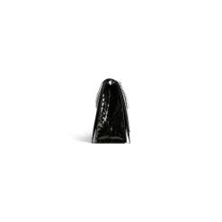 Borsa Con Catena Crush Grande Con Lavorazione Coccodrillo da Donna in Nero