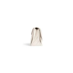 Borsa Con Catena Crush Media Trapuntata da Donna in Beige