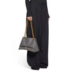 Borsa Con Catena Crush Media da Donna in Grigio Scuro