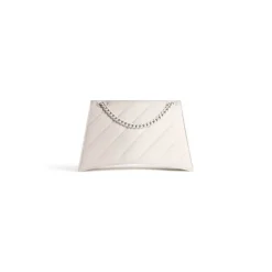 Borsa Con Catena Crush Media Trapuntata da Donna in Beige