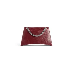 Borsa Con Catena Crush Media da Donna in Rosso Scuro