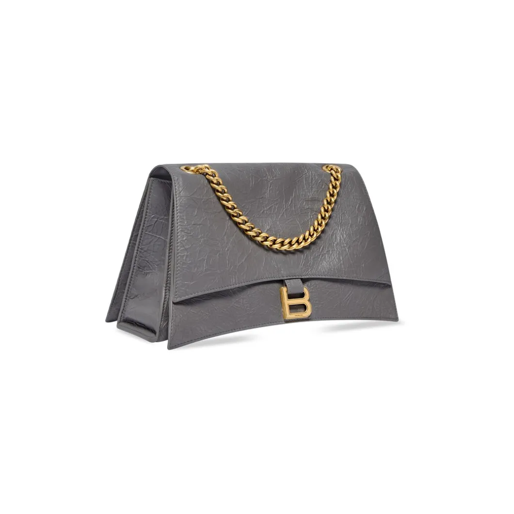 Borsa Con Catena Crush Media da Donna in Grigio Scuro