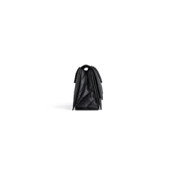 Borsa Con Catena Crush Media Trapuntata da Donna in Nero
