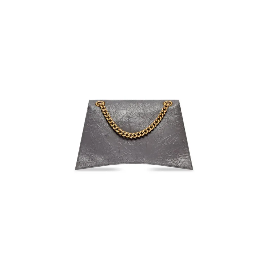Borsa Con Catena Crush Media da Donna in Grigio Scuro