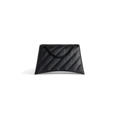Borsa Con Catena Crush Media Trapuntata da Donna in Nero