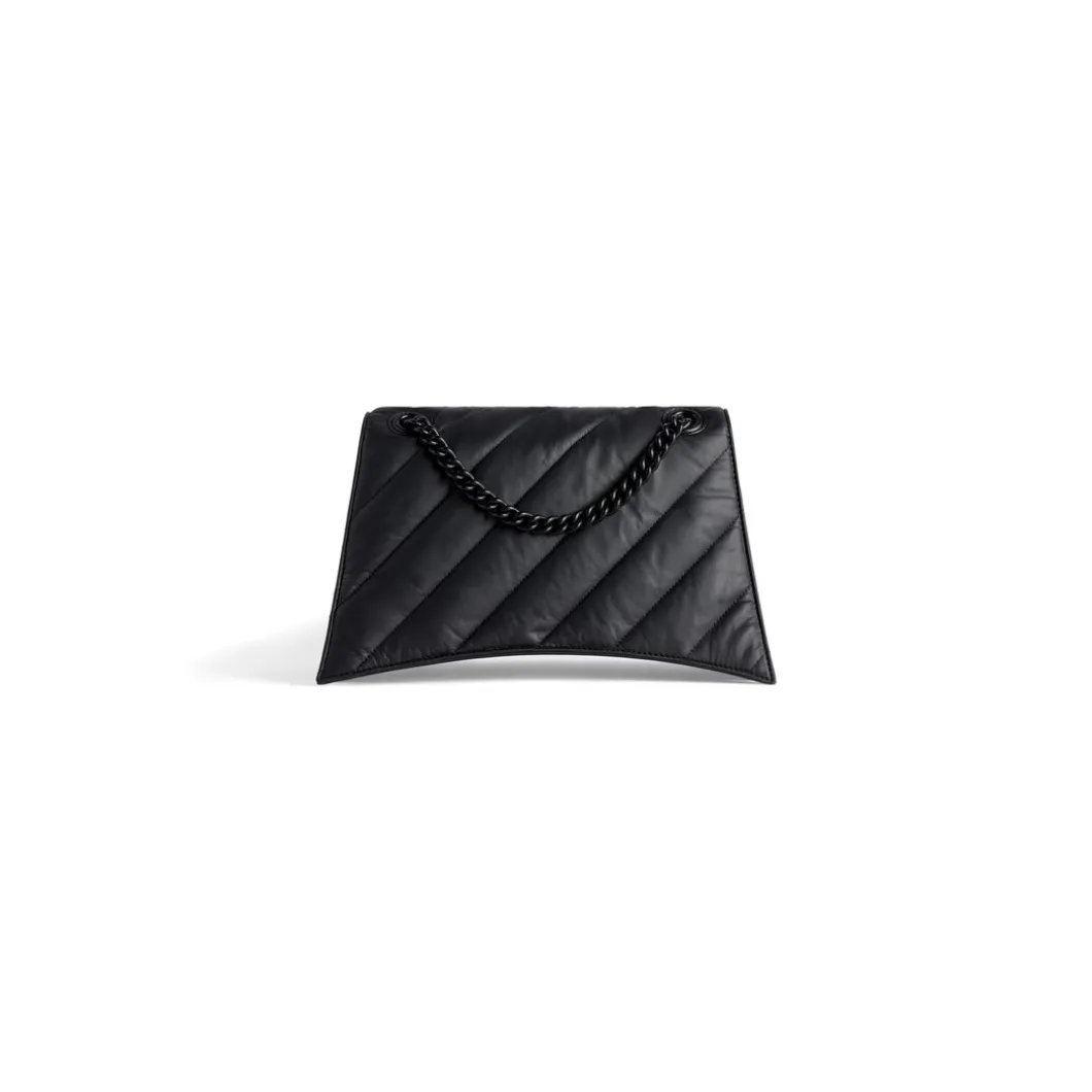 Borsa Con Catena Crush Media Trapuntata da Donna in Nero