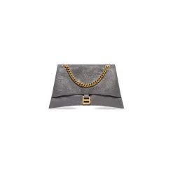 Borsa Con Catena Crush Media da Donna in Grigio Scuro