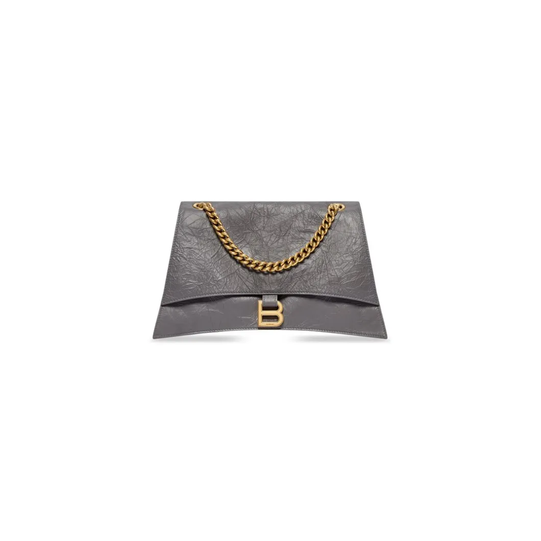 Borsa Con Catena Crush Media da Donna in Grigio Scuro