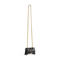 Borsa Con Catena Crush Mini Trapuntata da Donna in Nero