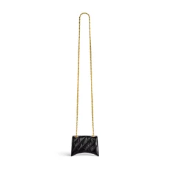 Borsa Con Catena Crush Mini Trapuntata da Donna in Nero