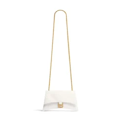 Borsa Con Catena Crush Xs Lavorazione Coccodrillo da Donna in Bianco Ottico