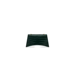 Borsa Con Catena Crush Xs Lavorazione Coccodrillo da Donna in Verde Bosco