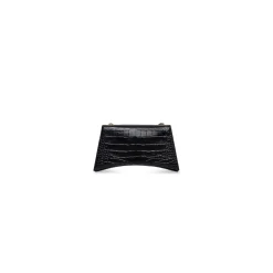 Borsa Con Catena Crush Xs Lavorazione Coccodrillo da Donna in Nero