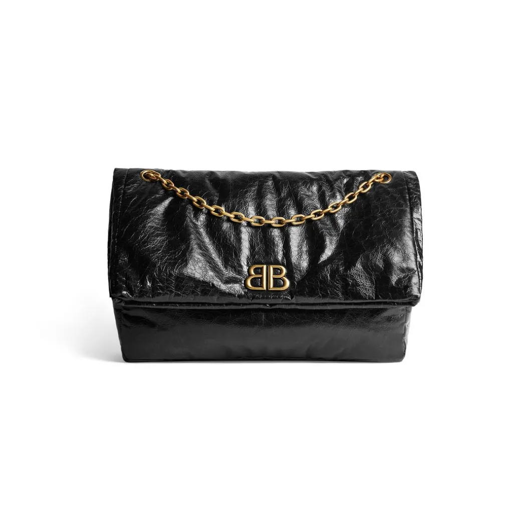 Borsa Con Catena Monaco Grande da Donna in Nero