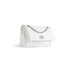 Borsa Con Catena Monaco Media Trapuntata da Donna in Crema