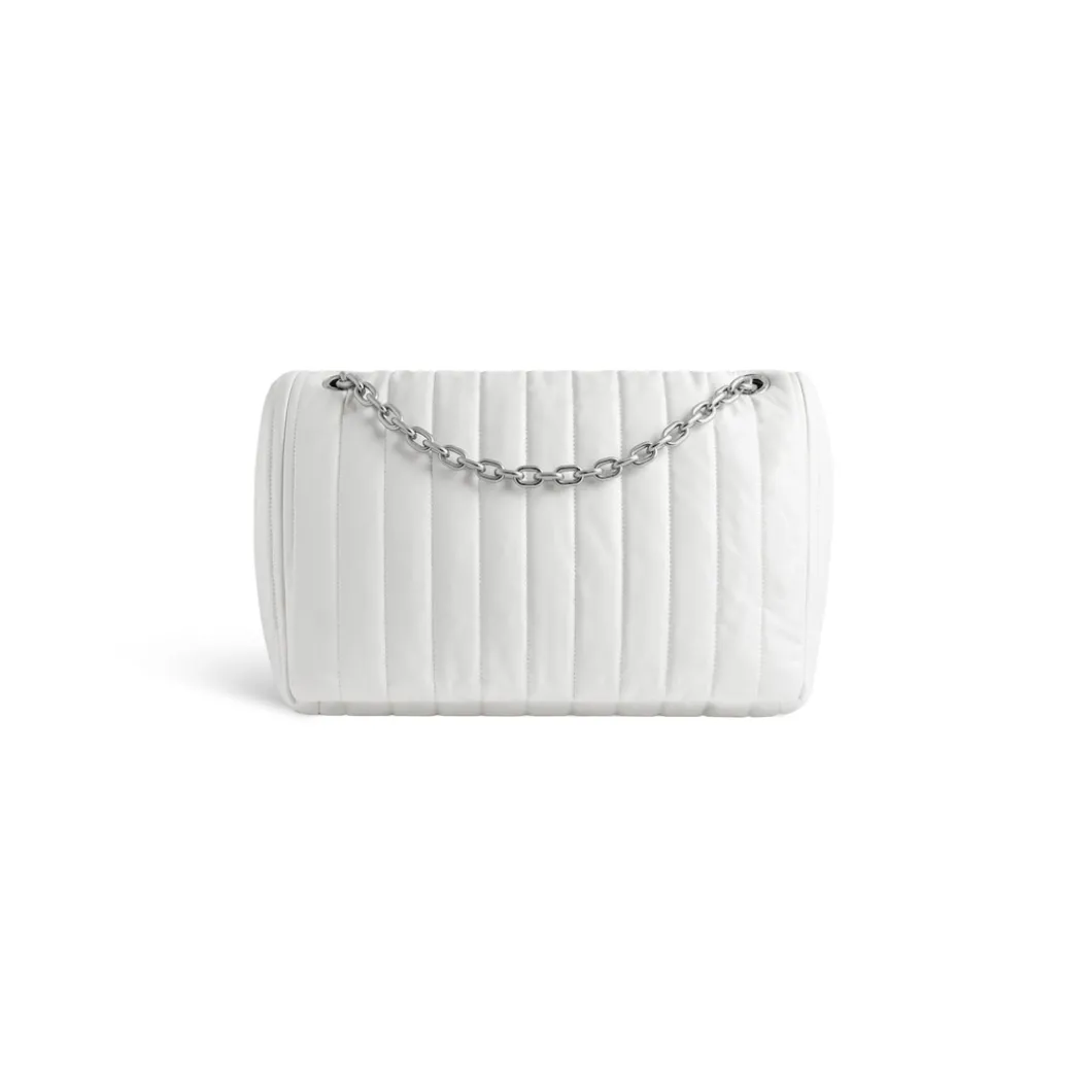 Borsa Con Catena Monaco Media Trapuntata da Donna in Crema