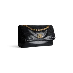 Borsa Con Catena Monaco Media da Donna in Nero