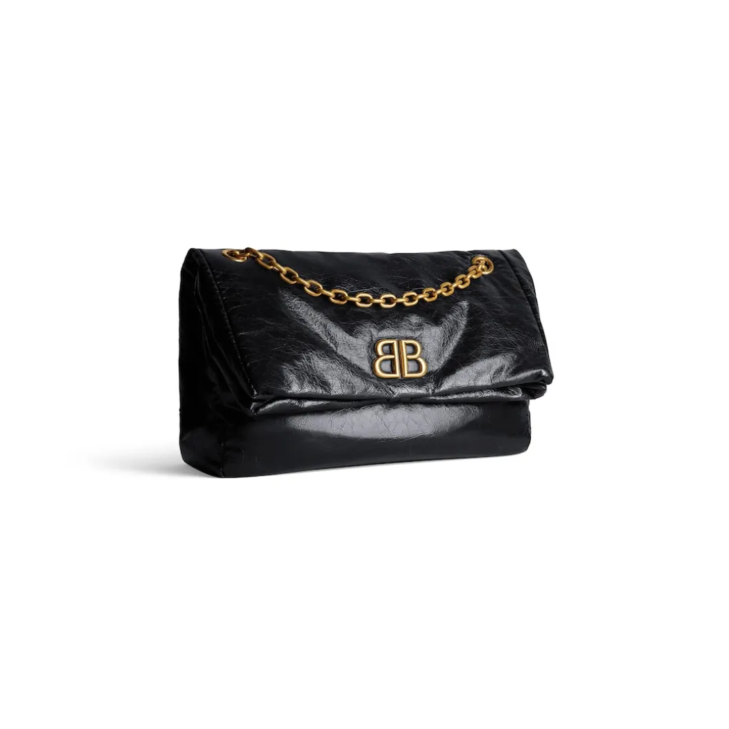 Borsa Con Catena Monaco Media da Donna in Nero