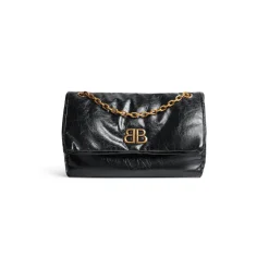 Borsa Con Catena Monaco Media da Donna in Nero