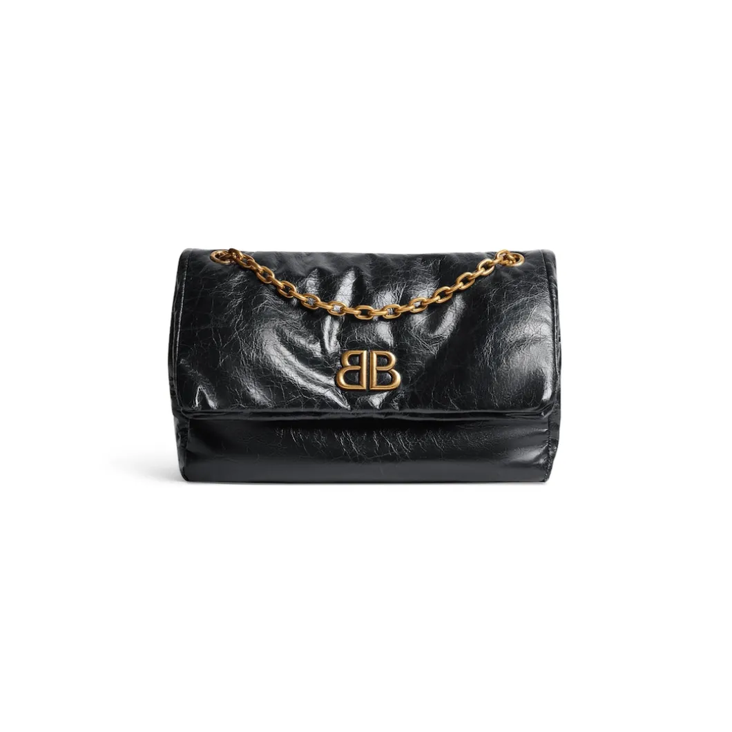 Borsa Con Catena Monaco Media da Donna in Nero