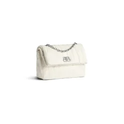 Borsa Con Catena Monaco Piccola Trapuntata  da Donna in Bianco