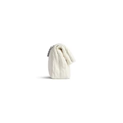 Borsa Con Catena Monaco Piccola Trapuntata da Donna in Bianco