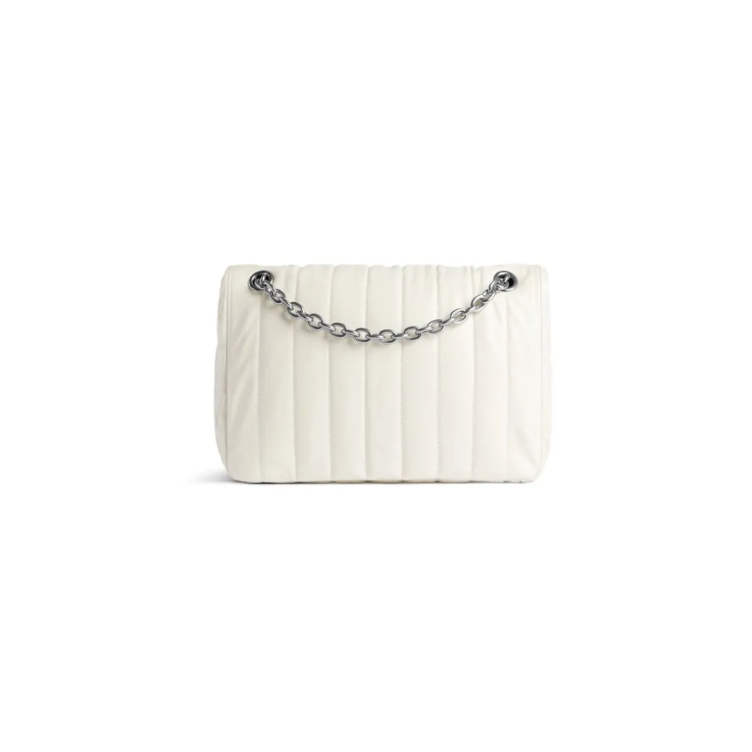 Borsa Con Catena Monaco Piccola Trapuntata da Donna in Bianco