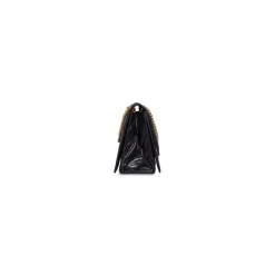 Borsa Crush Con Catena Media Trapuntata da Donna in Nero