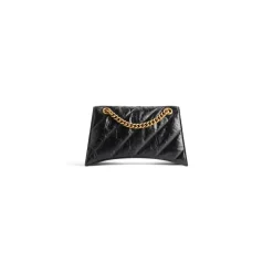Borsa Crush Con Catena Piccola Trapuntata da Donna in Nero