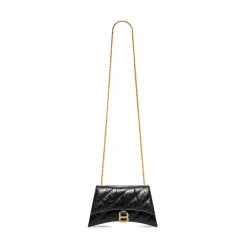 Borsa Crush Con Catena Xs Trapuntata da Donna in Nero