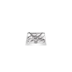 Borsa Crush Con Catena Xs Trapuntata E Metallizzata da Donna in Argento