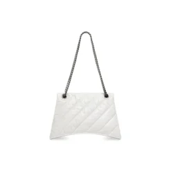 Borsa Crush Media Trapuntata Con Catena da Donna in Bianco Ottico