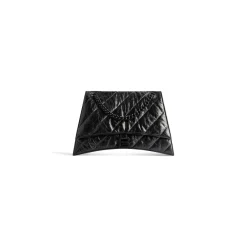 Borsa Crush Media Trapuntata Con Catena da Donna in Nero