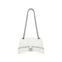 Borsa Crush Piccola Trapuntata Con Catena da Donna in Bianco Ottico