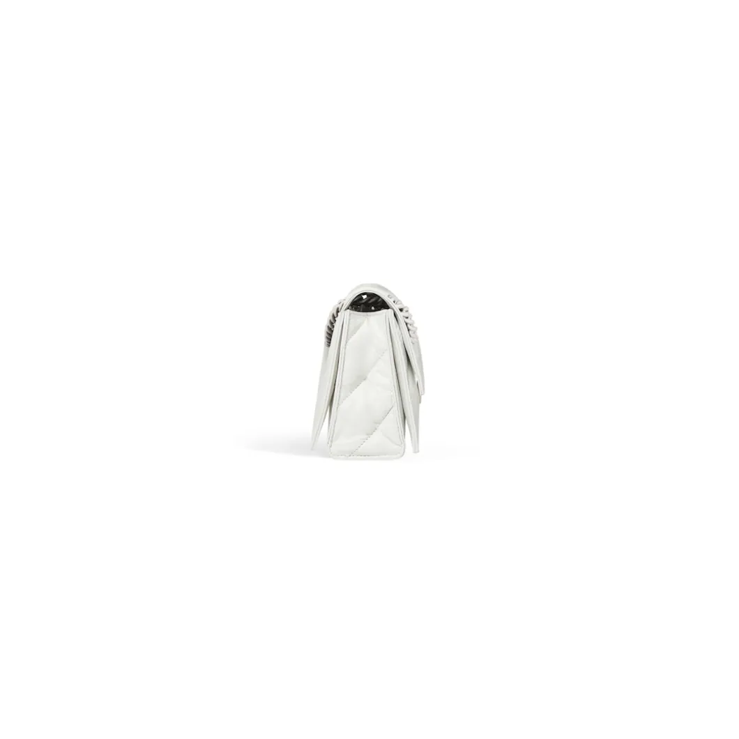 Borsa Crush Piccola Trapuntata Con Catena da Donna in Bianco Ottico