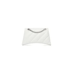 Borsa Crush Piccola Trapuntata Con Catena da Donna in Bianco Ottico