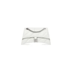 Borsa Crush Piccola Trapuntata Con Catena da Donna in Bianco Ottico