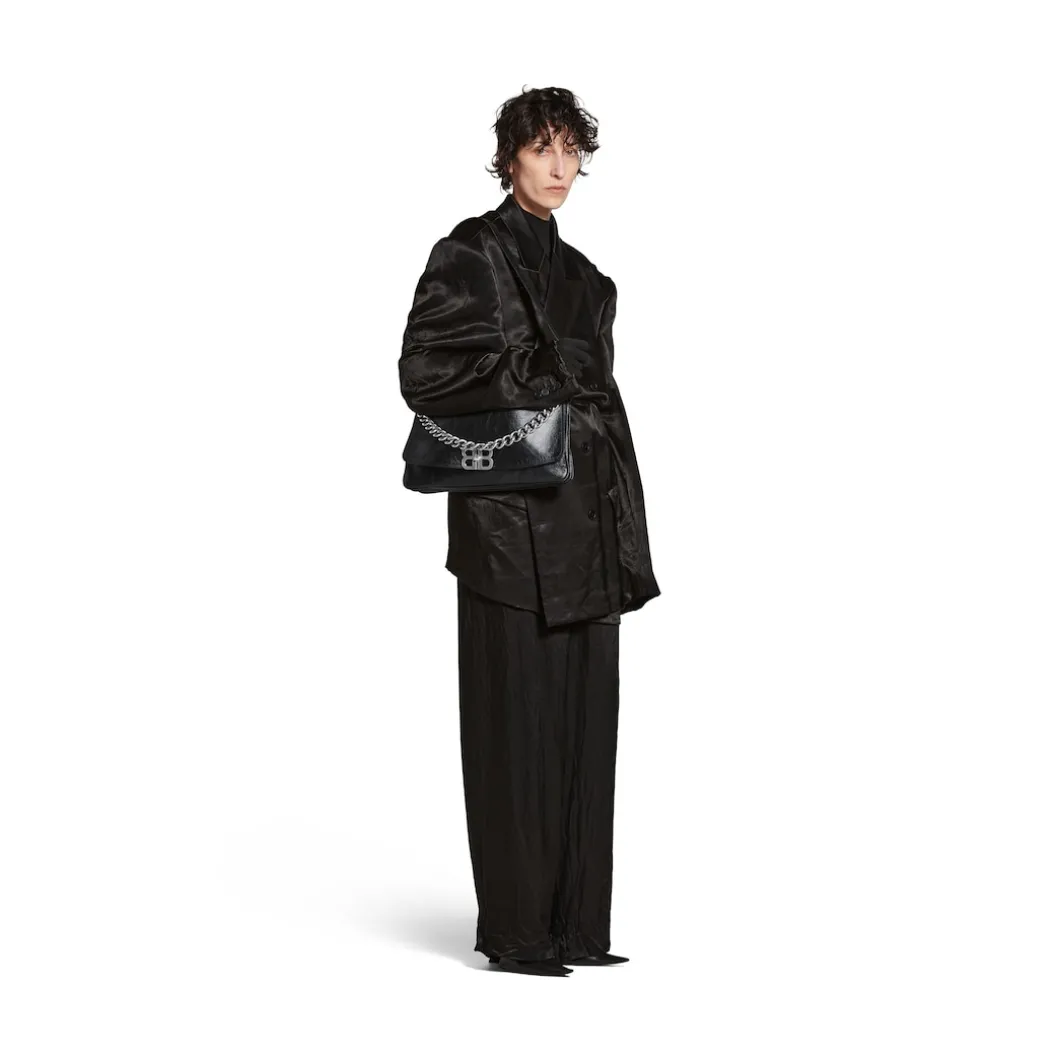 Borsa Flap Bb Soft Grande da Donna in Nero