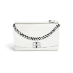 Borsa Flap Bb Soft Grande da Donna in Bianco Ottico