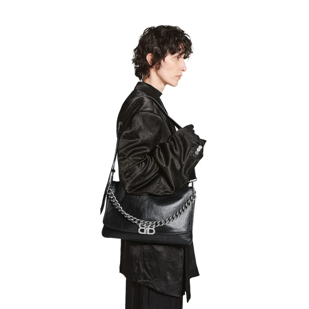 Borsa Flap Bb Soft Grande da Donna in Nero