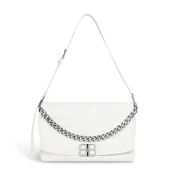 Borsa Flap Bb Soft Grande da Donna in Bianco Ottico