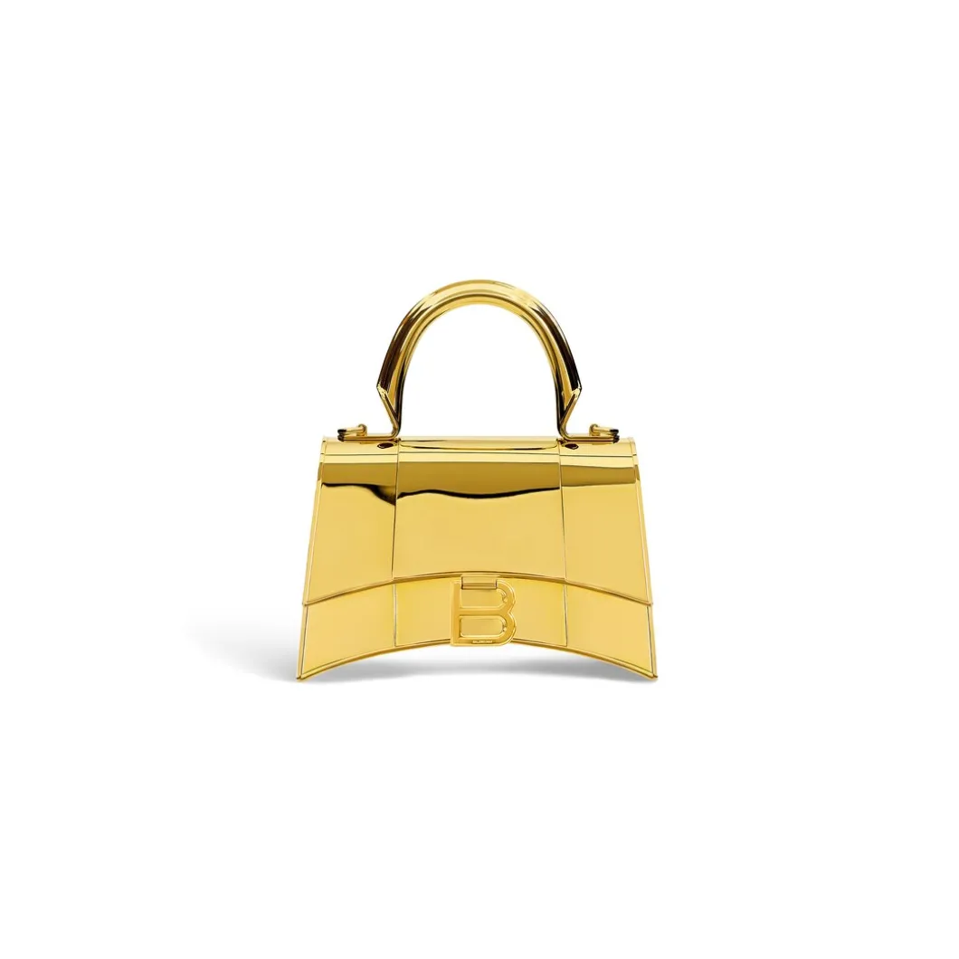 Borsa Hourglass Metal Xs da Donna in Oro