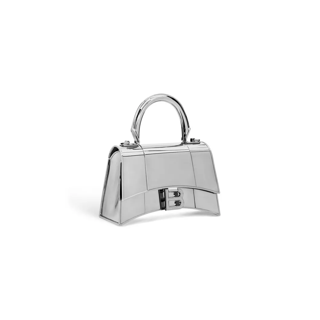 Borsa Hourglass Metal Xs da Donna in Argento